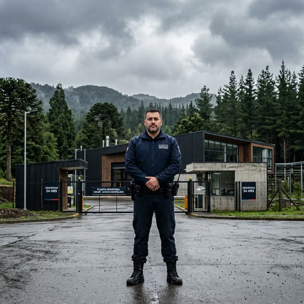 Guardia de seguridad profesional en el sur de Chile